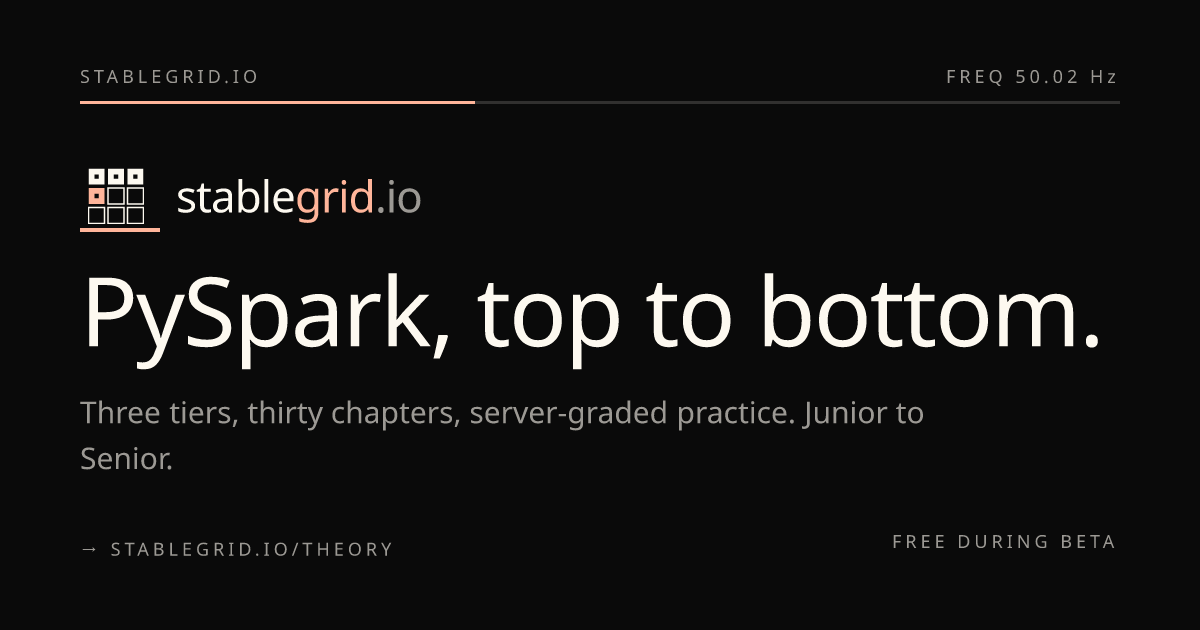 PySpark Tracks — Junior to Senior · stablegrid.io